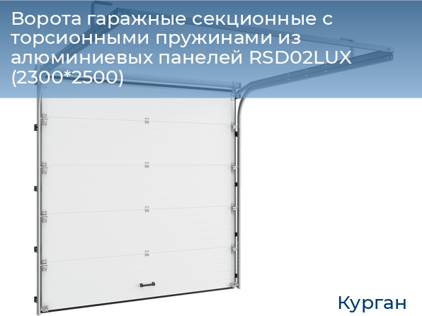Ворота гаражные секционные с торсионными пружинами из алюминиевых панелей RSD02LUX (2300*2500), kurgan.doorhan.ru