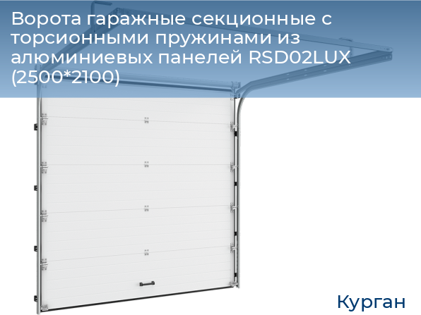 Ворота гаражные секционные с торсионными пружинами из алюминиевых панелей RSD02LUX (2500*2100), kurgan.doorhan.ru