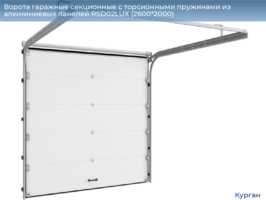 Ворота гаражные секционные с торсионными пружинами из алюминиевых панелей RSD02LUX (2600*2000), kurgan.doorhan.ru