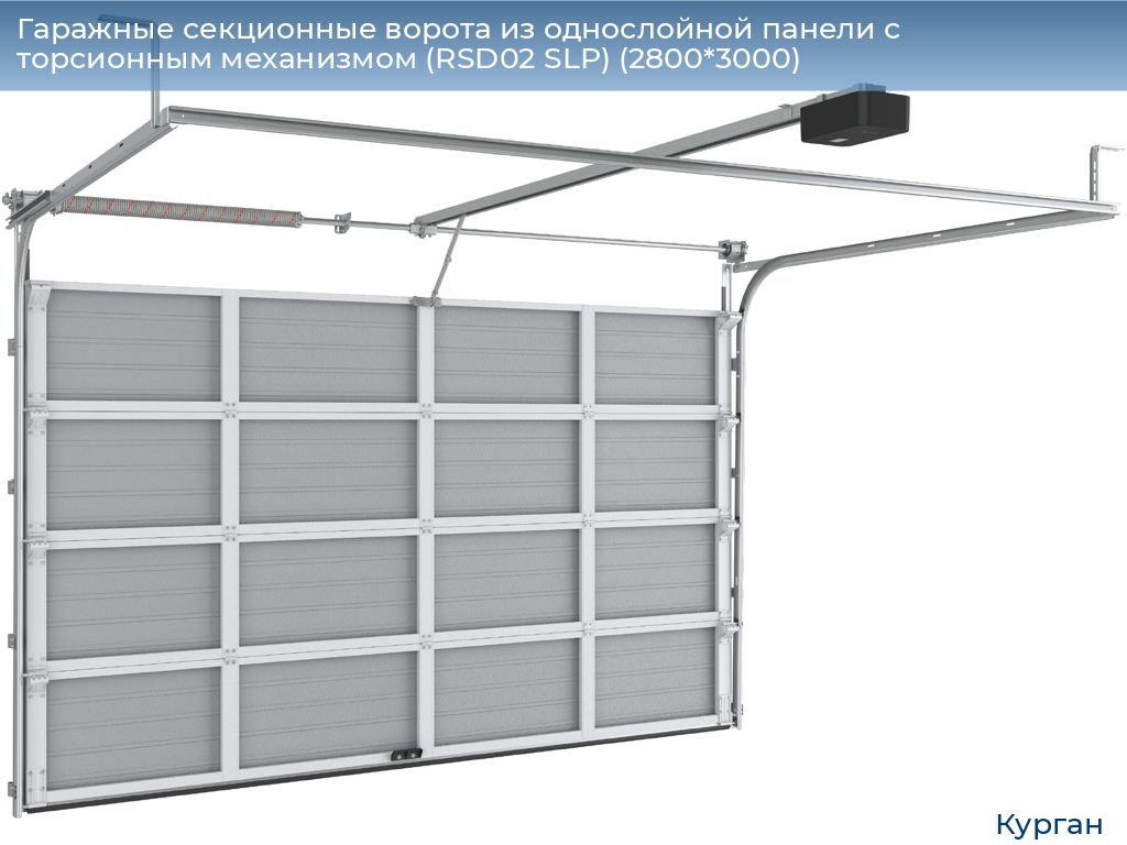 Гаражные секционные ворота из однослойной панели с торсионным механизмом (RSD02 SLP) (2800*3000), kurgan.doorhan.ru