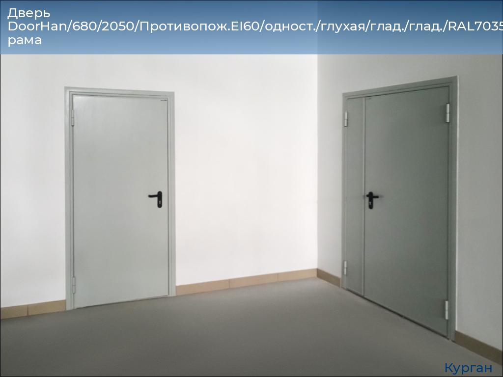 Дверь DoorHan/680/2050/Противопож.EI60/одност./глухая/глад./глад./RAL7035/лев./угл. рама, kurgan.doorhan.ru