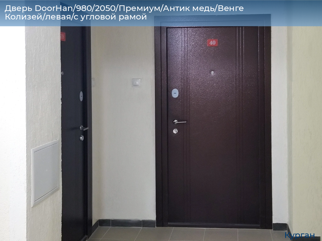 Дверь DoorHan/980/2050/Премиум/Антик медь/Венге Колизей/левая/с угловой рамой, kurgan.doorhan.ru