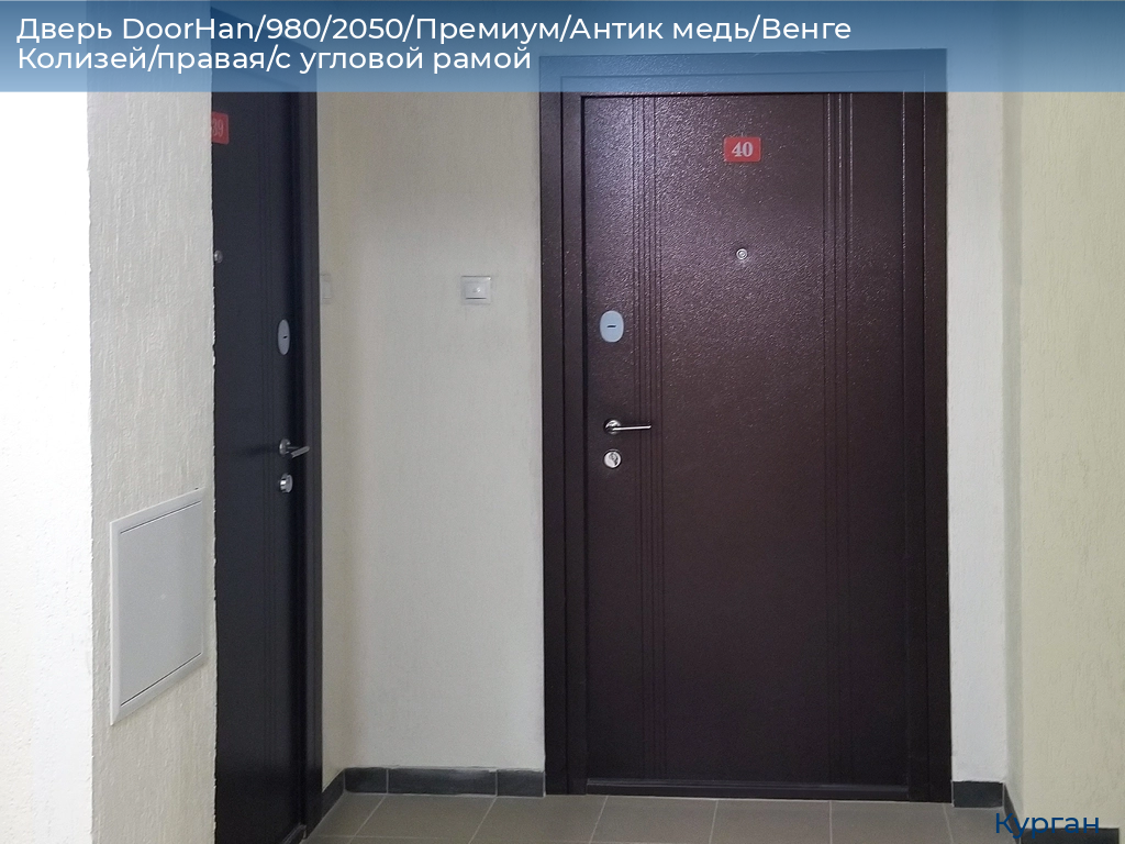 Дверь DoorHan/980/2050/Премиум/Антик медь/Венге Колизей/правая/с угловой рамой, kurgan.doorhan.ru