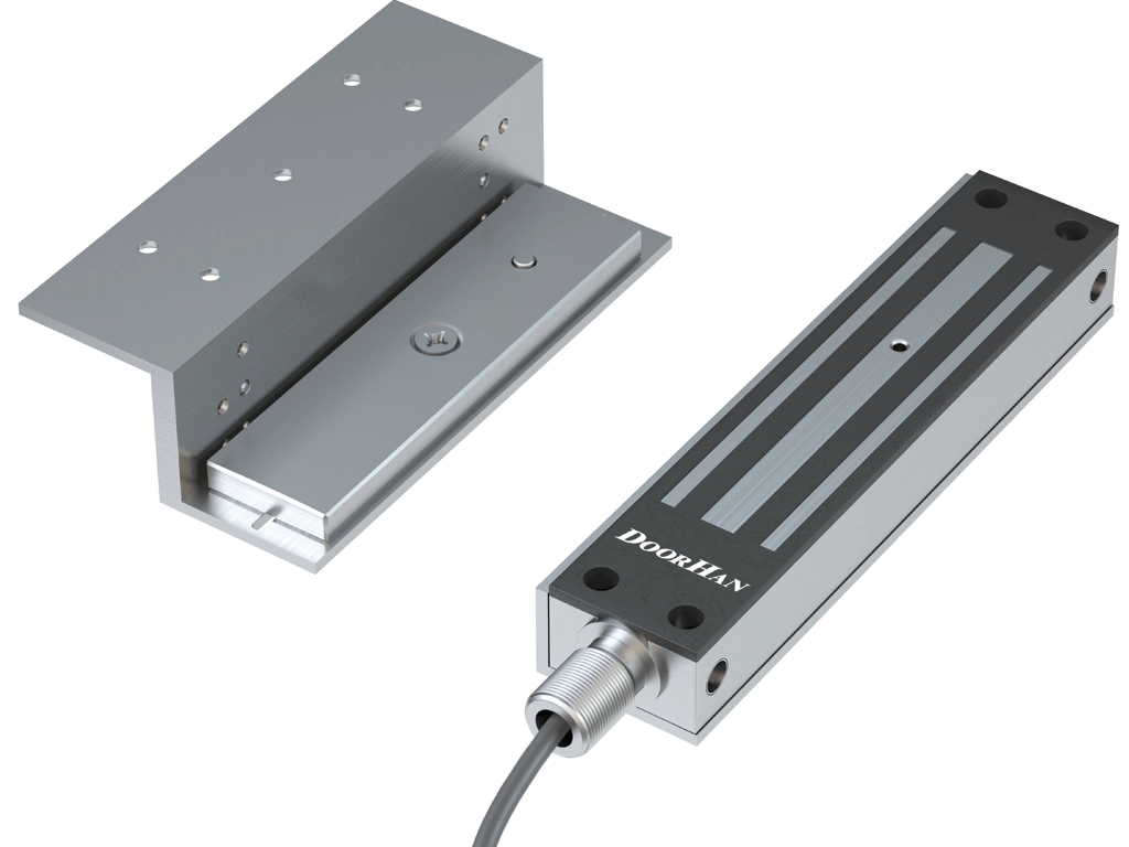 Комплект замка электромагнитного Mag-LOCK-KIT. В составе: замок электромагнитный накладной, пластина ответная металлическая, три Г-образных кронштейна для крепления замка и ответной части, комплект крепежа., трансформатор DH-TRANSFORMER.