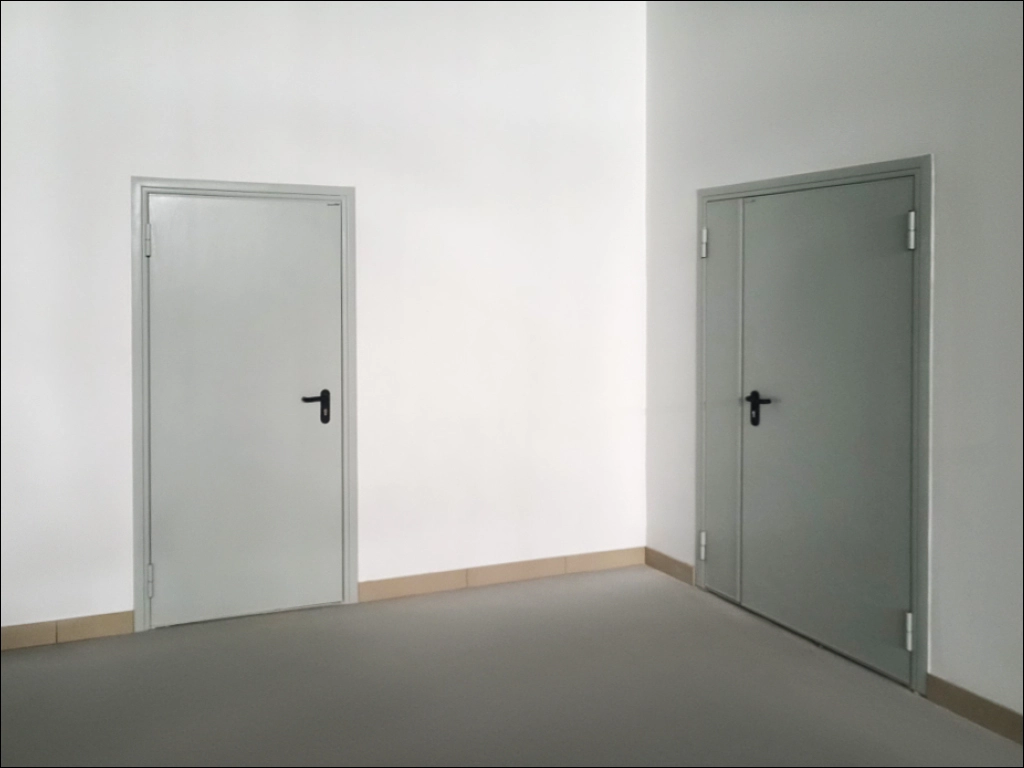 Дверь DoorHan/880/2050/Противопож.EI60/одност./глухая/глад./глад./RAL7035/лев./угл. рама