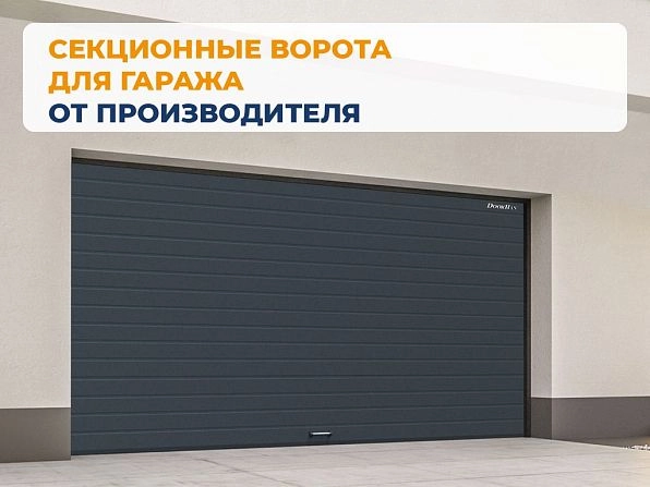 Cекционные ворота 3100х2600 мм антрацитовые DoorHan RSD02, kurgan.doorhan.ru